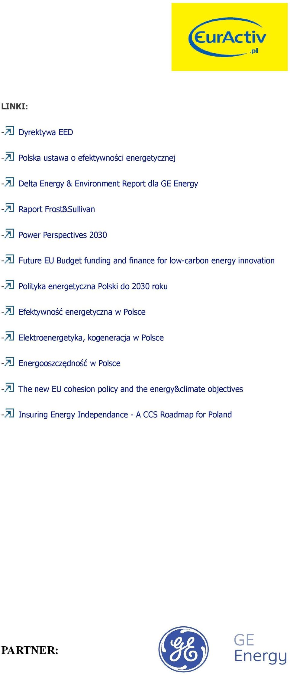 energetyczna Polski do 2030 roku - Efektywność energetyczna w Polsce - Elektroenergetyka, kogeneracja w Polsce -