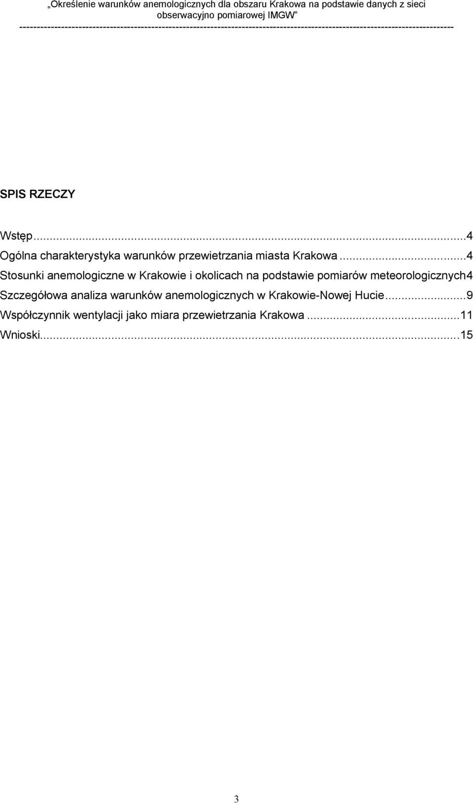 ..4 tosunki anemologiczne w Krakowie i okolicach na podstawie pomiarów