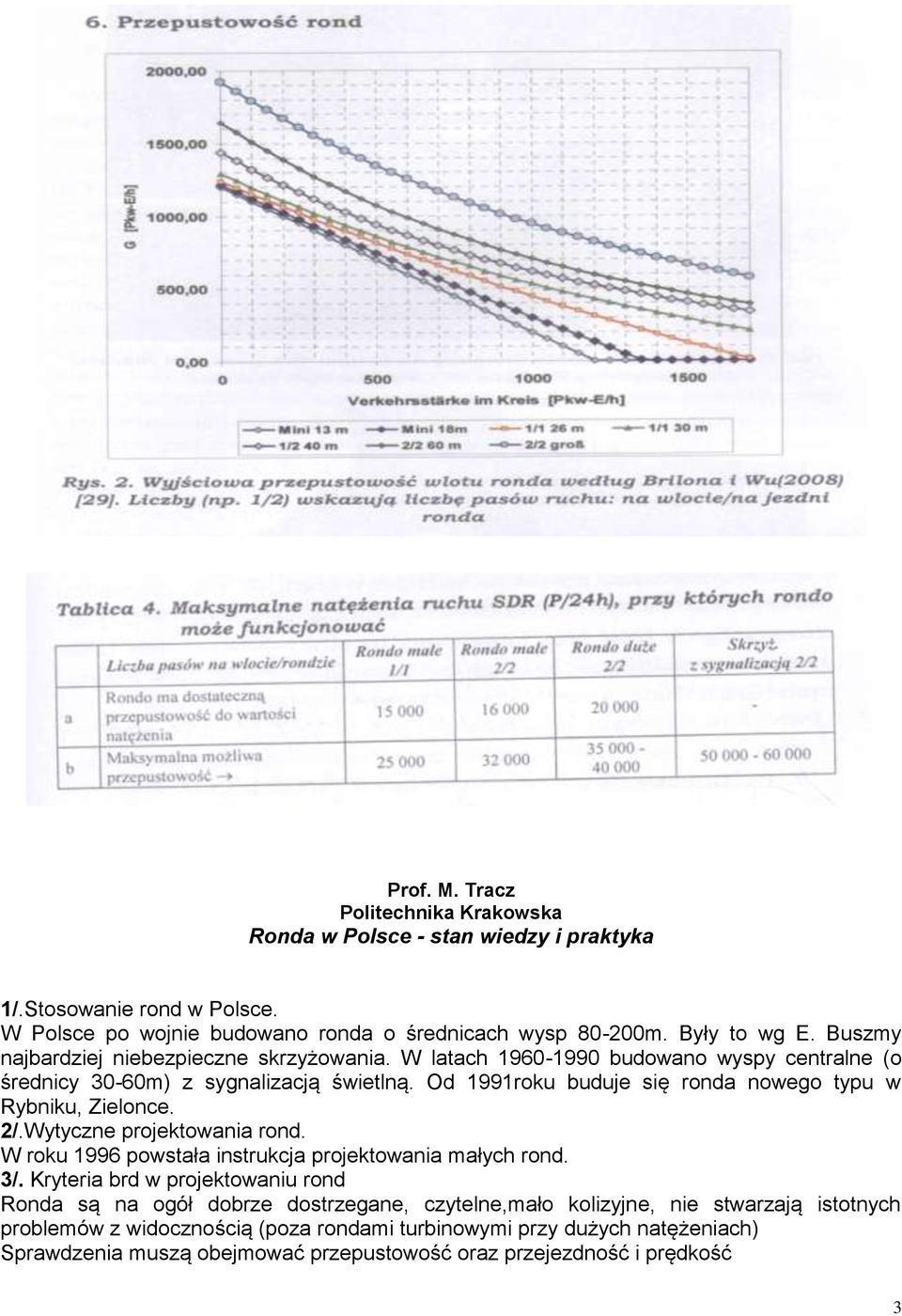 Od 1991roku buduje się ronda nowego typu w Rybniku, Zielonce. 2/.Wytyczne projektowania rond. W roku 1996 powstała instrukcja projektowania małych rond. 3/.