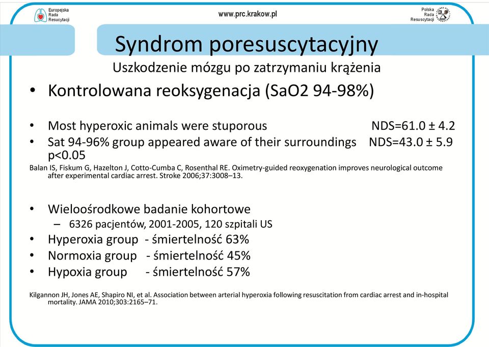 Oximetry-guided reoxygenation improves neurological outcome after experimental cardiac arrest. Stroke 2006;37:3008 13.