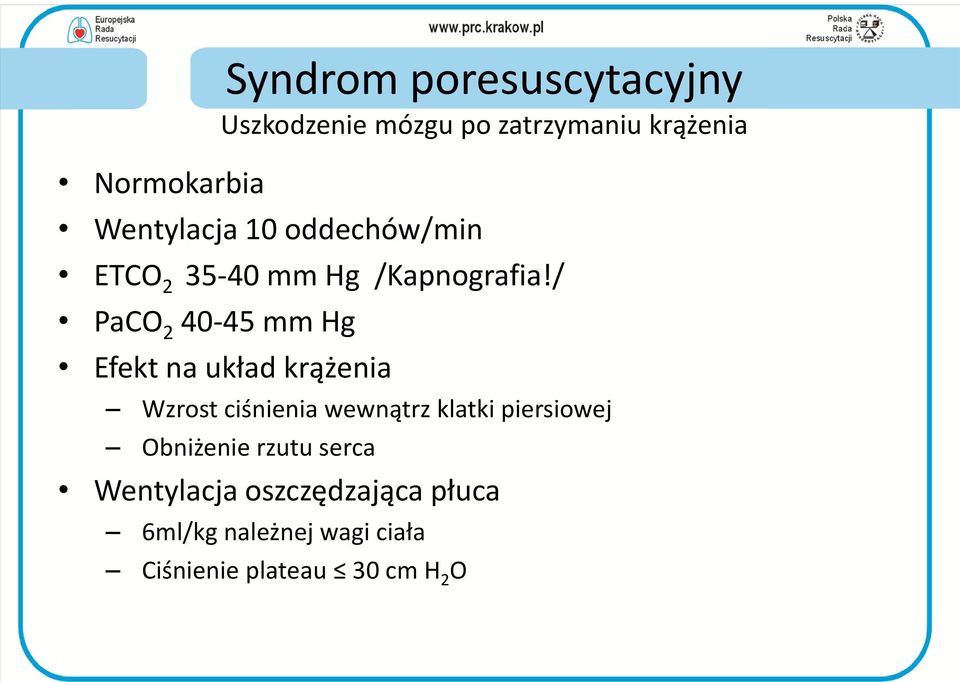 krążenia Efekt na układ krążenia Wzrost ciśnienia wewnątrz klatki piersiowej