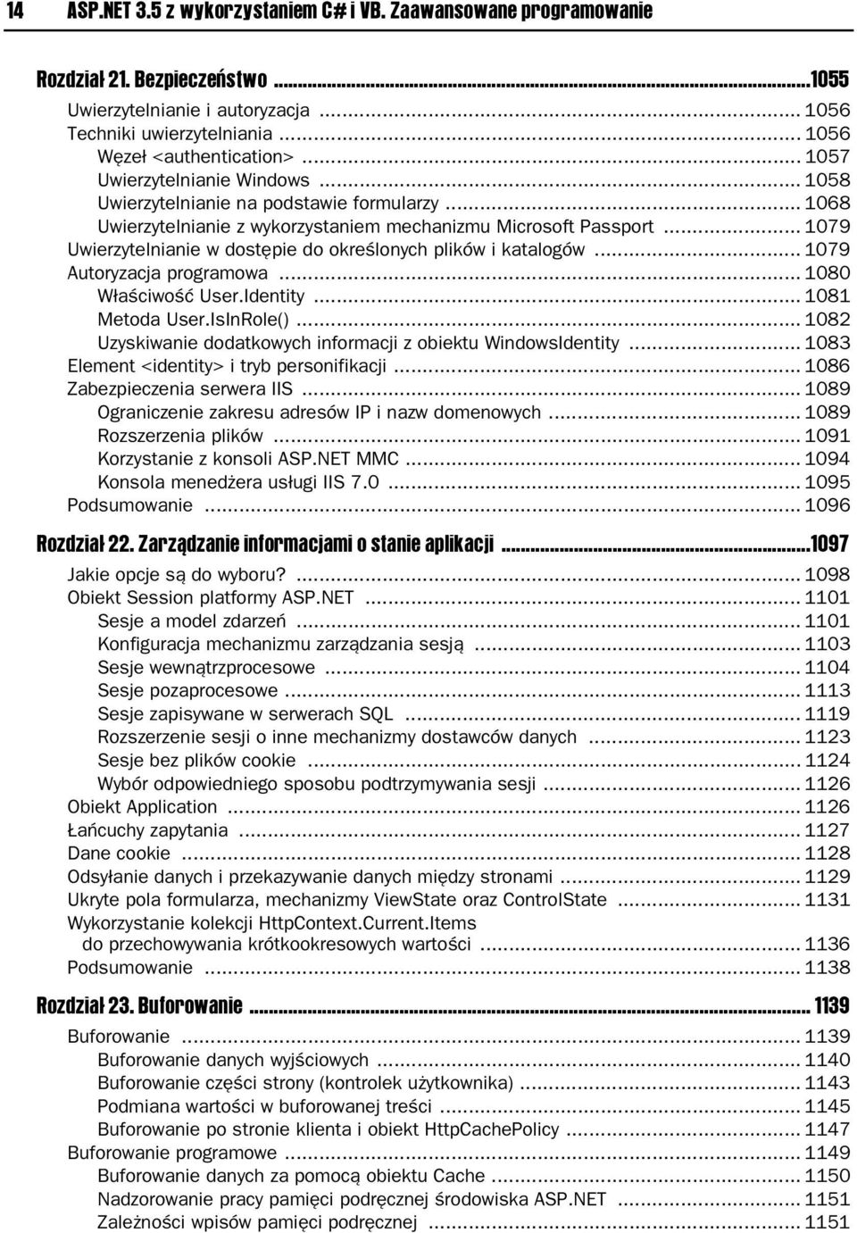 .. 1079 Uwierzytelnianie w dost pie do okre lonych plików i katalogów... 1079 Autoryzacja programowa... 1080 W a ciwo User.Identity... 1081 Metoda User.IsInRole().