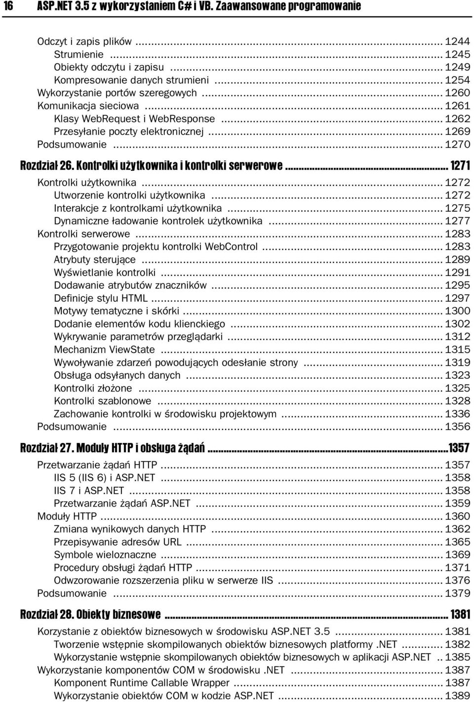 Kontrolki u ytkownika i kontrolki serwerowe... 1271 Kontrolki u ytkownika... 1272 Utworzenie kontrolki u ytkownika... 1272 Interakcje z kontrolkami u ytkownika.