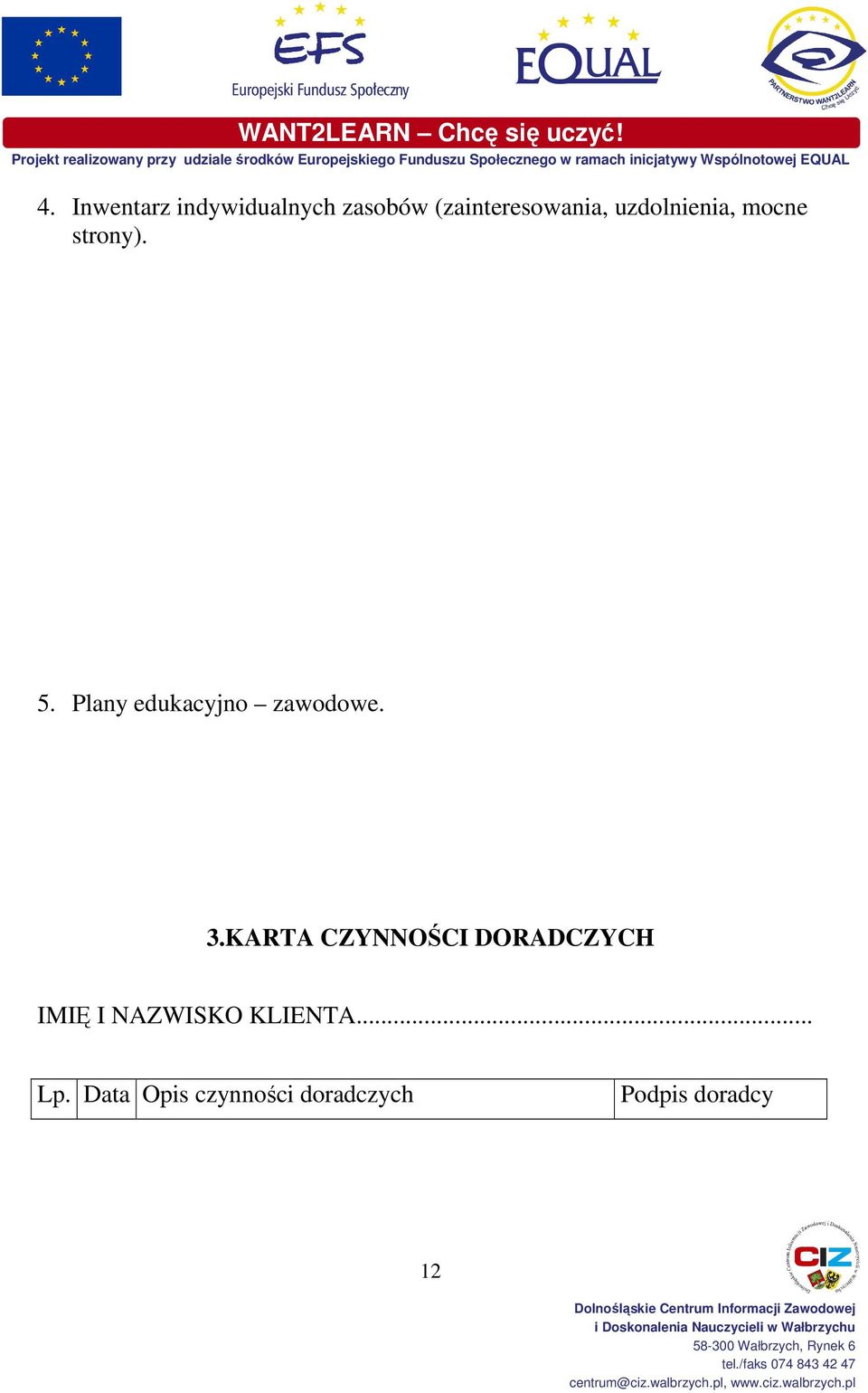 Plany edukacyjno zawodowe. 3.