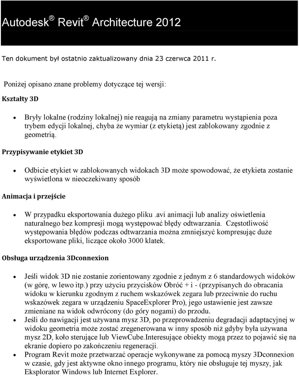 jest zablokowany zgodnie z geometrią.