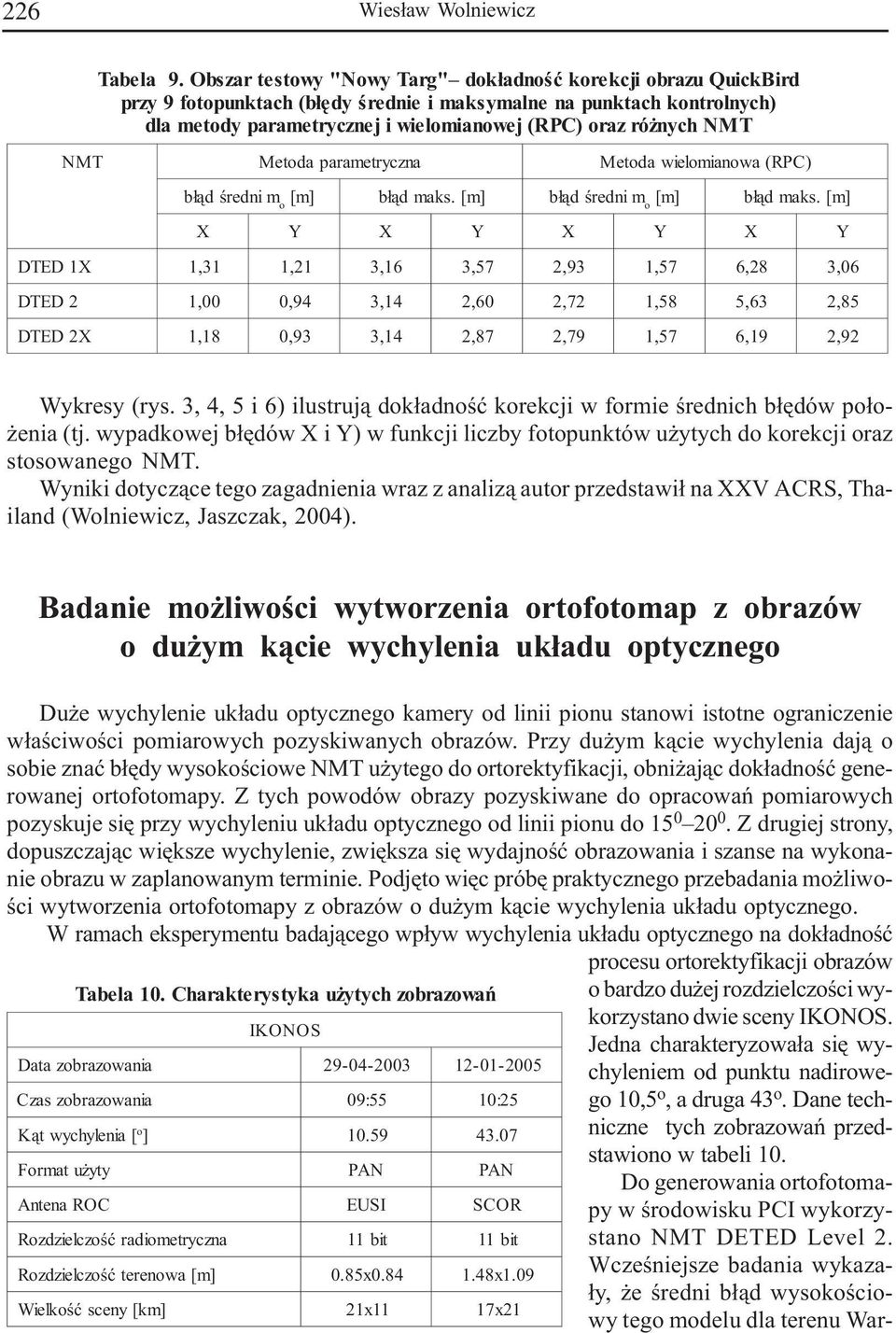 Wczeœniejsze badania wykaza- ³y, e œredni wysokoœciowy tego modelu dla terenu War- Tabela 9.