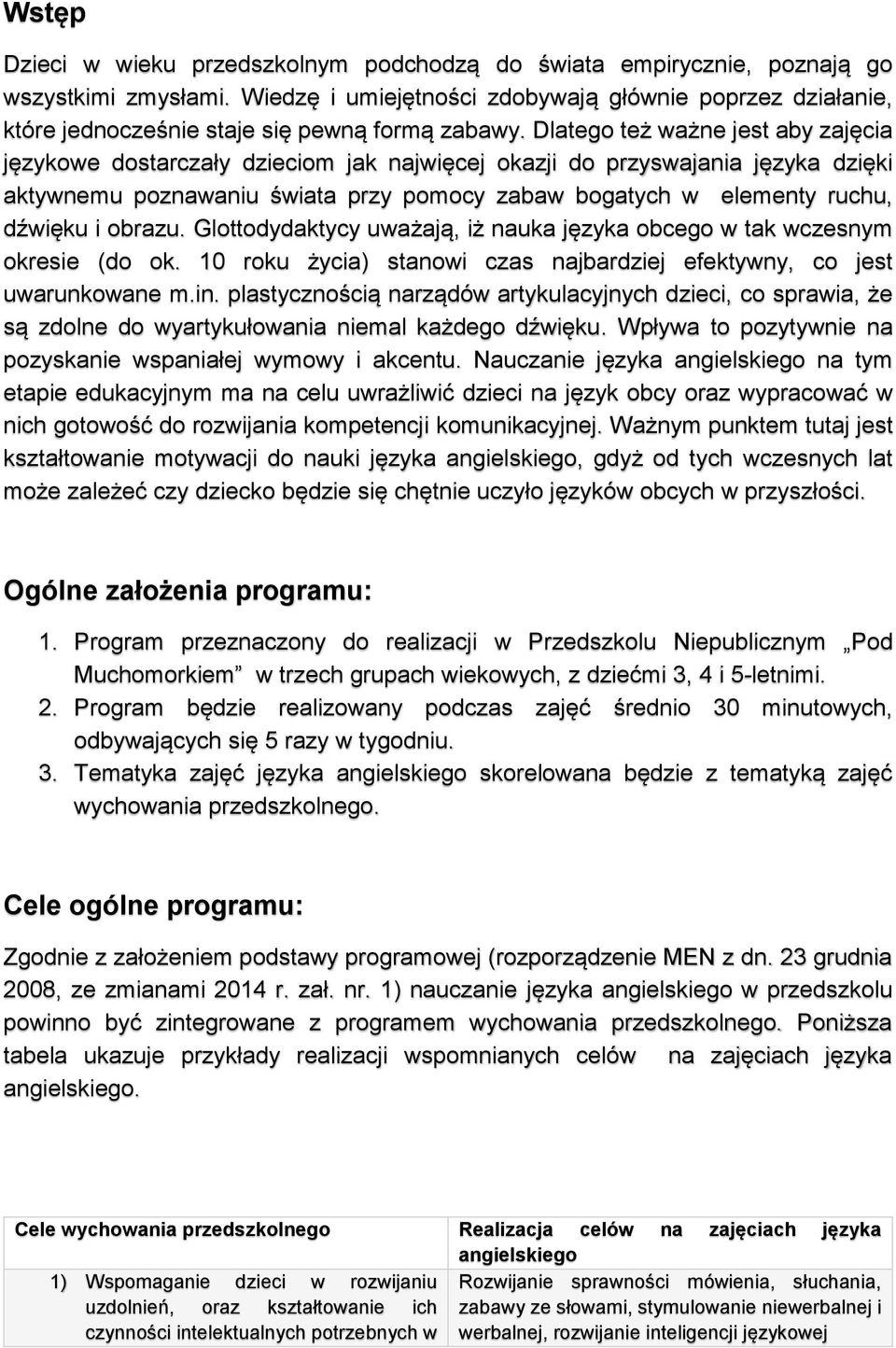 Dlatego też ważne jest aby zajęcia językowe dostarczały dzieciom jak najwięcej okazji do przyswajania języka dzięki aktywnemu poznawaniu świata przy pomocy zabaw bogatych w elementy ruchu, dźwięku i