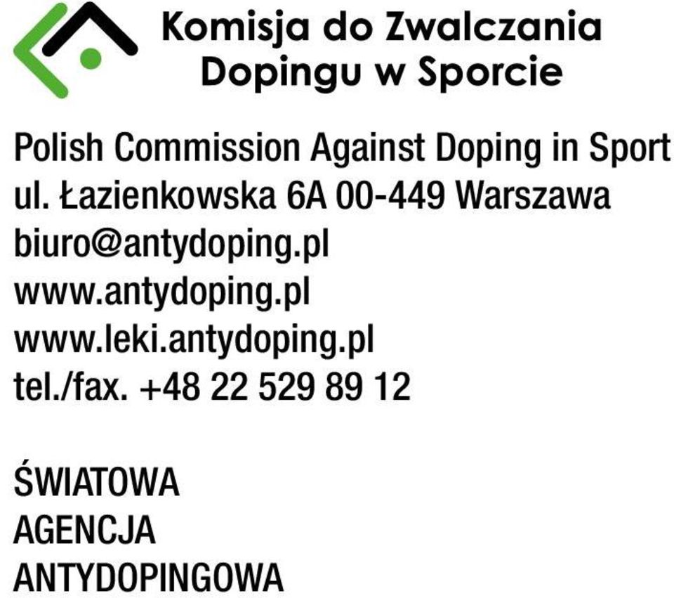 pl www.antydoping.pl www.leki.antydoping.pl tel.