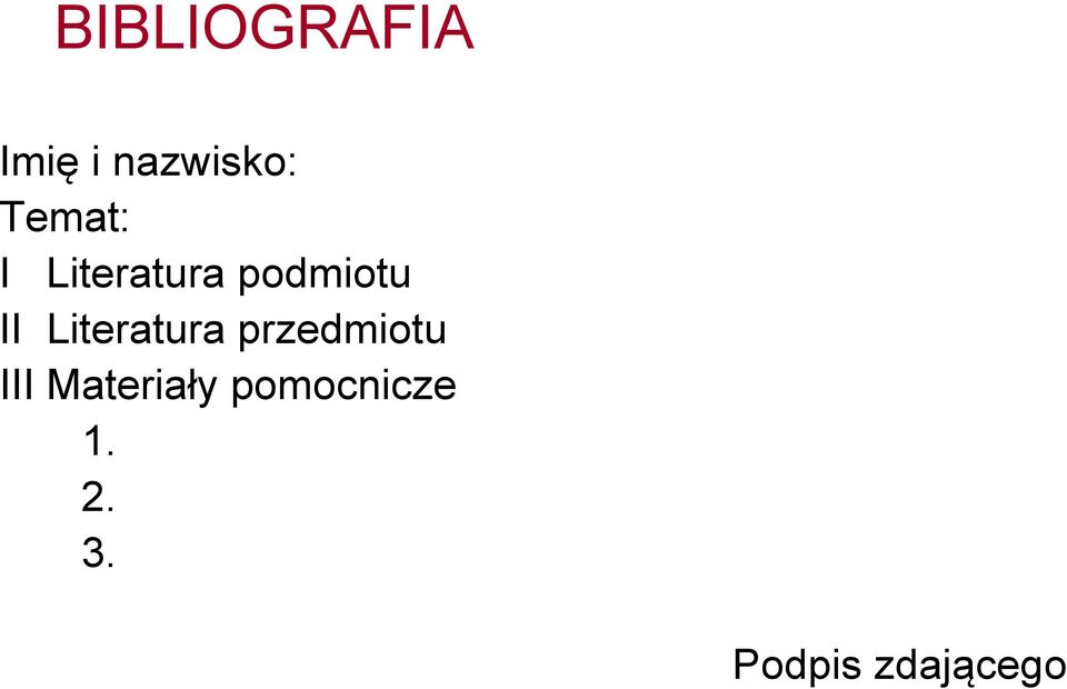 Literatura przedmiotu III