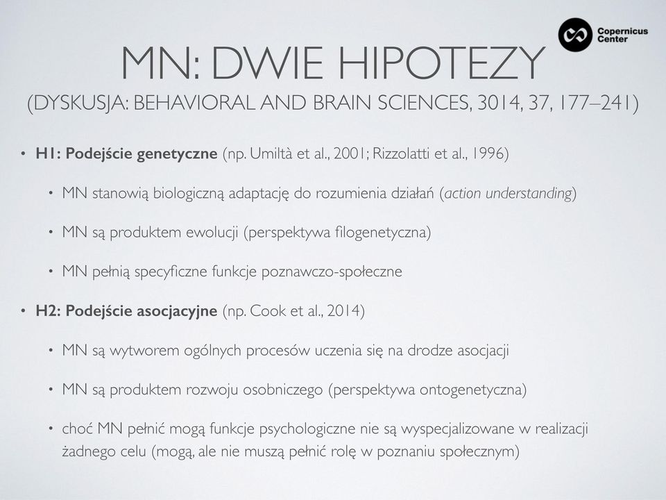funkcje poznawczo-społeczne H2: Podejście asocjacyjne (np. Cook et al.