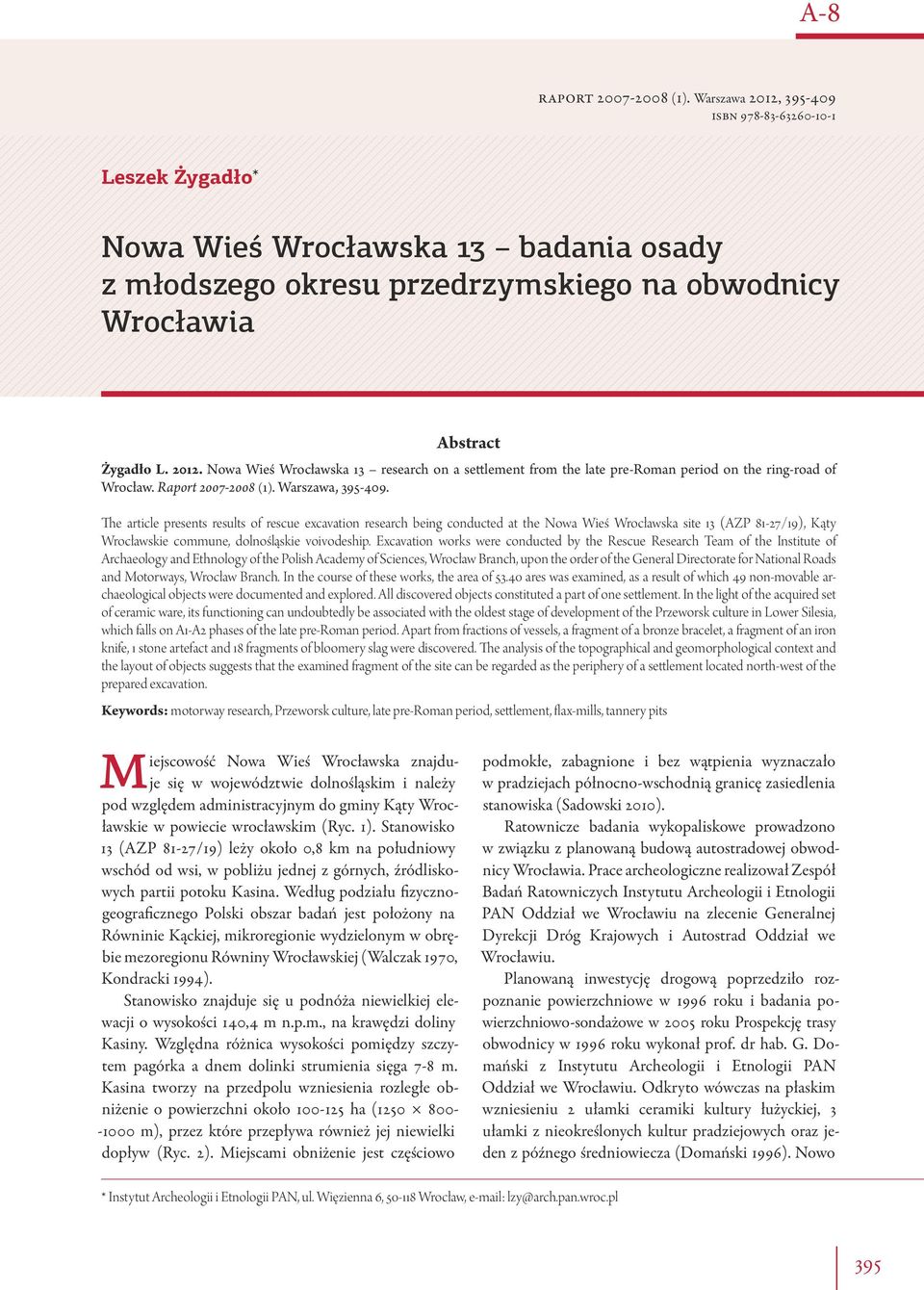 Raport 2007-2008 (1). Warszawa, 395-409.
