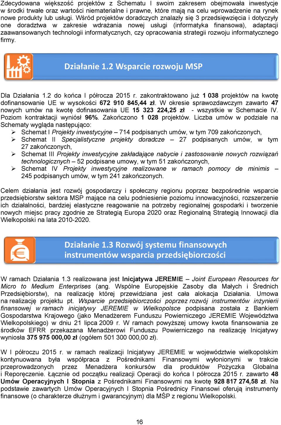 Wśród projektów doradczych znalazły się 3 przedsięwzięcia i dotyczyły one doradztwa w zakresie wdrażania nowej usługi (informatyka finansowa), adaptacji zaawansowanych technologii informatycznych,