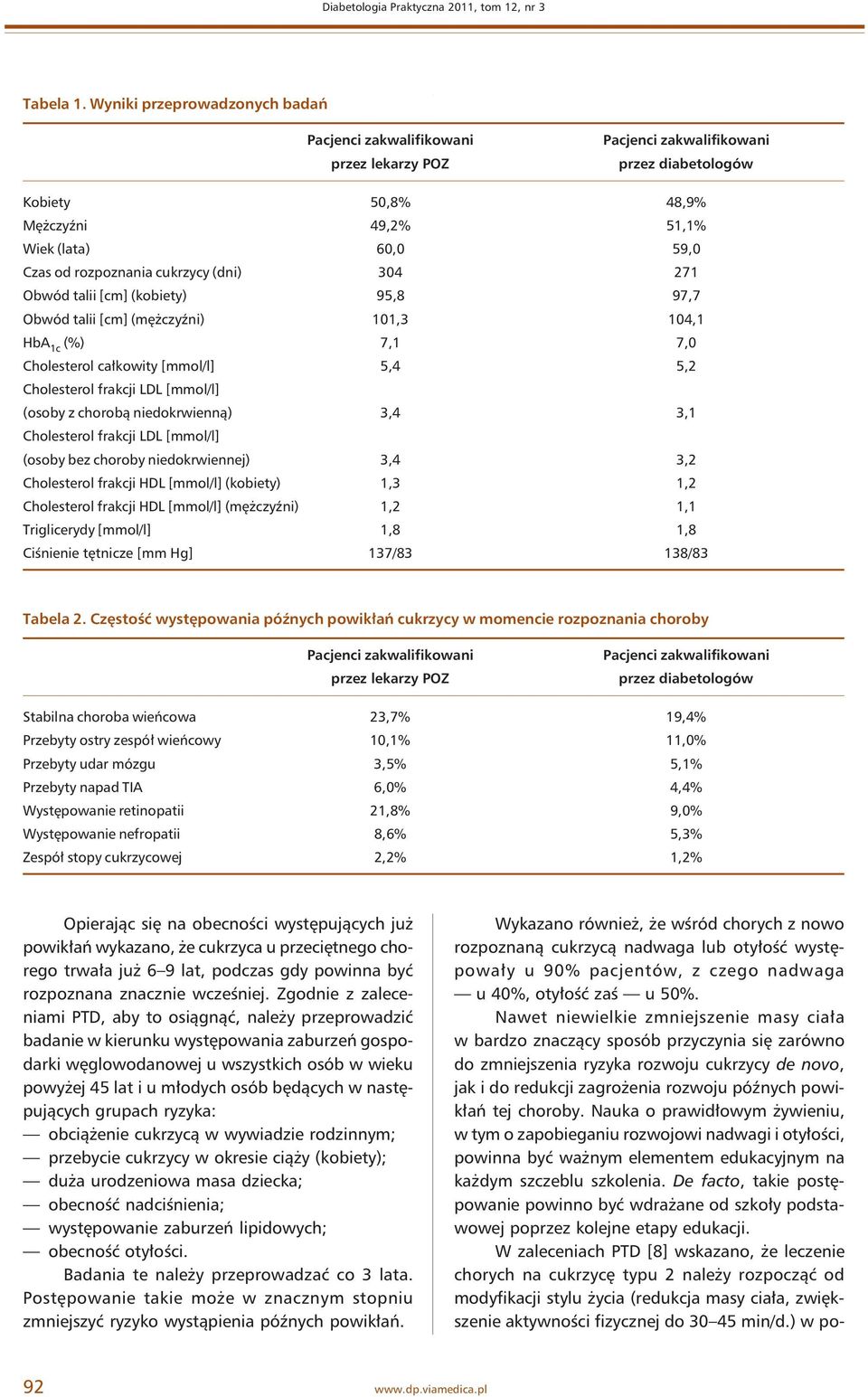 (kobiety) 95,8 97,7 Obwód talii [cm] (mężczyźni) 101,3 104,1 (%) 7,1 7,0 Cholesterol całkowity [mmol/l] 5,4 5,2 Cholesterol frakcji LDL [mmol/l] (osoby z chorobą niedokrwienną) 3,4 3,1 Cholesterol