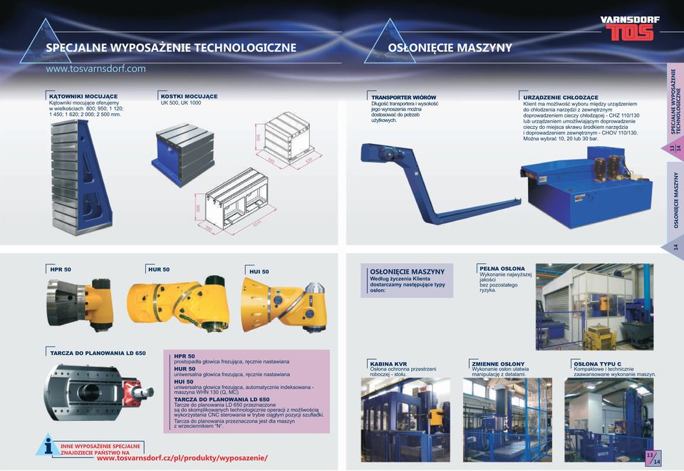 URĄDENIE HŁODĄE Klient ma możliwość wyboru między urządzeniem do chłodzenia narzędzi z zewnętrznym doprowadzeniem cieczy chłodzącej - H 110/130 lub urządzeniem umożliwiającym doprowadzenie cieczy do