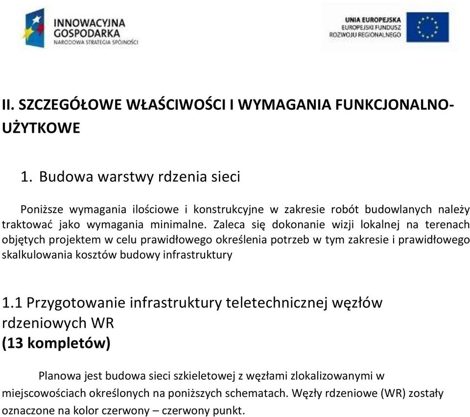 Zaleca się dokonanie wizji lokalnej na terenach objętych projektem w celu prawidłowego określenia potrzeb w tym zakresie i prawidłowego skalkulowania kosztów budowy