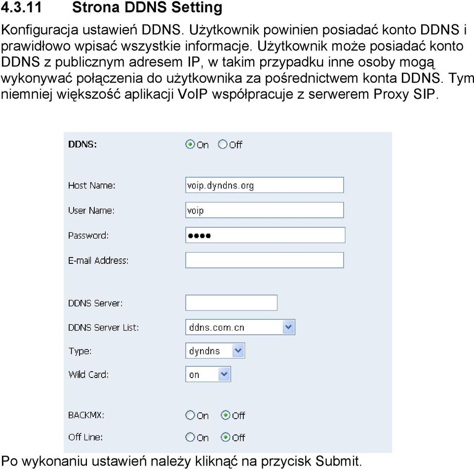 Użytkownik może posiadać konto DDNS z publicznym adresem IP, w takim przypadku inne osoby mogą wykonywać