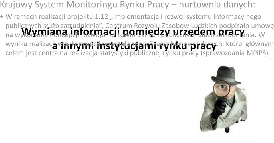 wykonanie Wymiana Koncepcji informacji rozwoju hurtowni pomiędzy danych publicznych urzędem służb zatrudnienia.