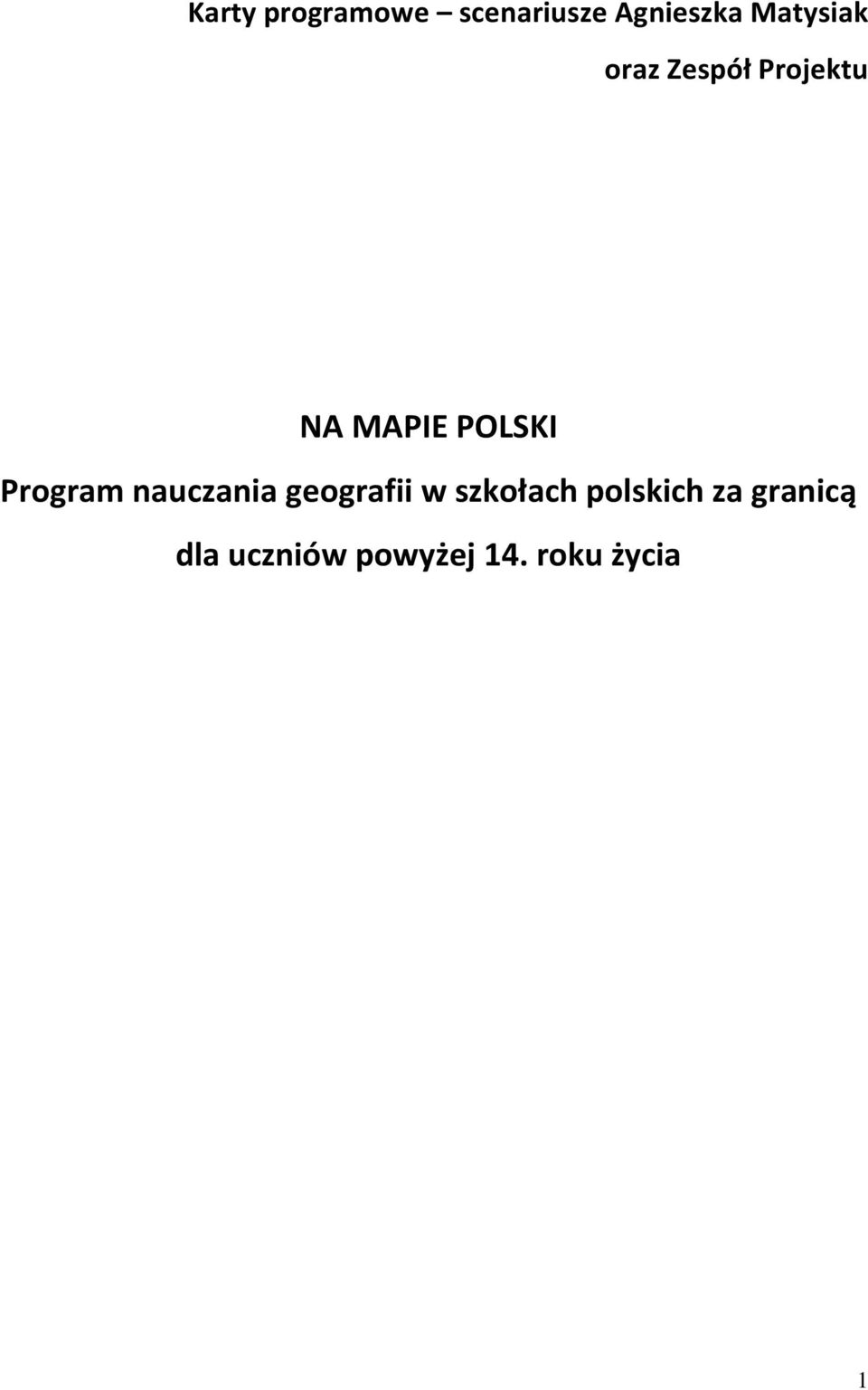 POLSKI Prgram nauczania gegrafii w szkłach