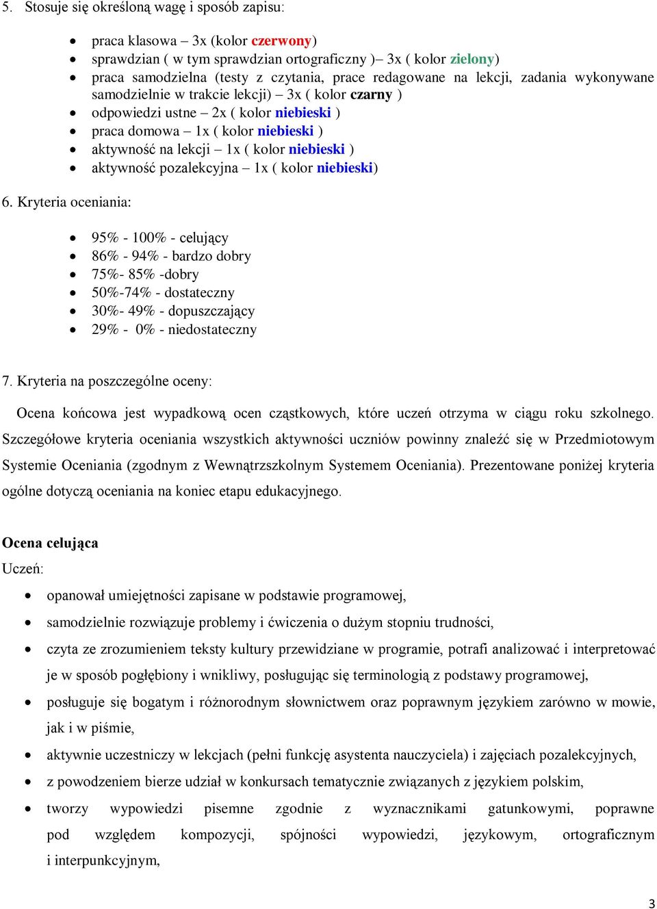 wykonywane samodzielnie w trakcie lekcji) 3x ( kolor czarny ) odpowiedzi ustne 2x ( kolor niebieski ) praca domowa 1x ( kolor niebieski ) aktywność na lekcji 1x ( kolor niebieski ) aktywność