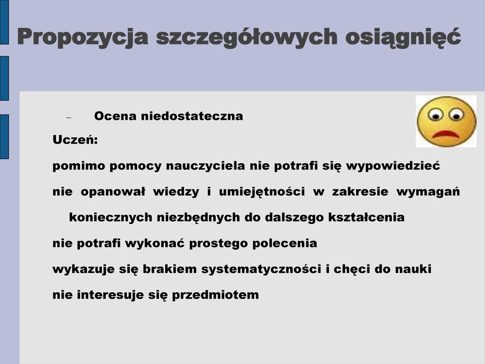 koniecznych niezbędnych do dalszego kształcenia nie potrafi wykonać prostego