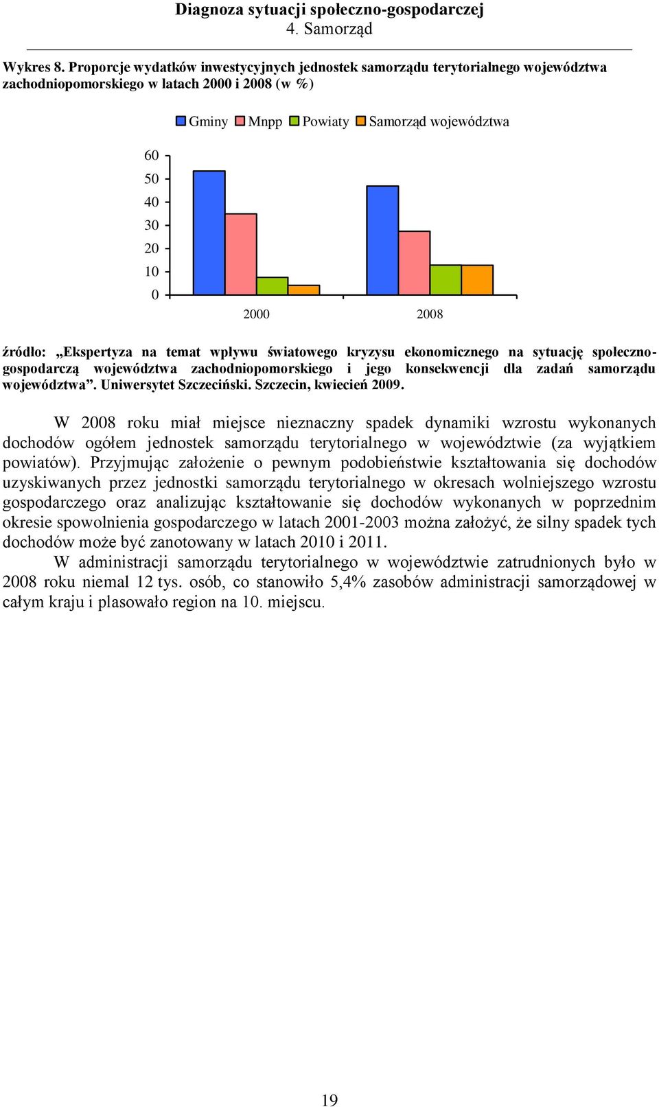 wpływu światowego kryzysu ekonomicznego na sytuację społecznogospodarczą województwa zachodniopomorskiego i jego konsekwencji dla zadań samorządu województwa. Uniwersytet Szczeciński.