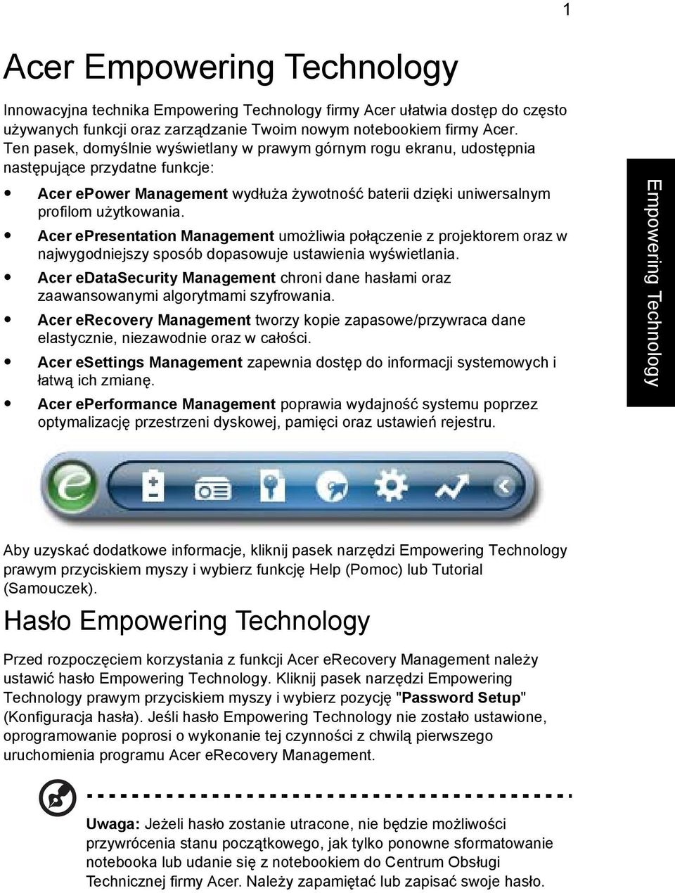 Acer epresentation Management umożliwia połączenie z projektorem oraz w najwygodniejszy sposób dopasowuje ustawienia wyświetlania.