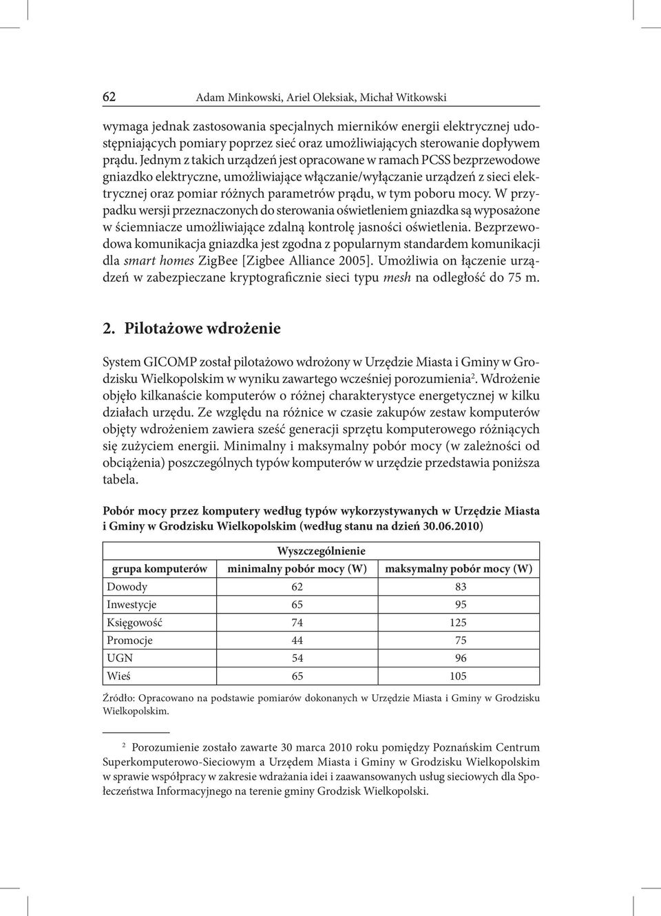 Jednym z takich urządzeń jest opracowane w ramach PCSS bezprzewodowe gniazdko elektryczne, umożliwiające włączanie/wyłączanie urządzeń z sieci elektrycznej oraz pomiar różnych parametrów prądu, w tym