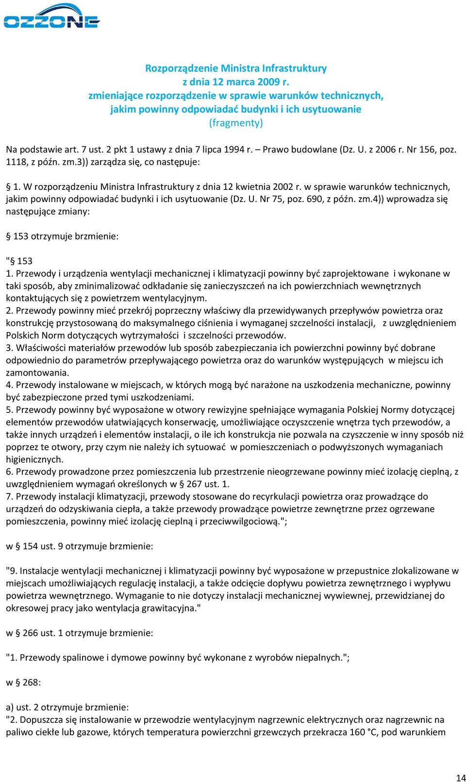 Prawo budowlane (Dz. U. z 2006 r. Nr 156, poz. 1118, z późn. zm.3)) zarządza się, co następuje: 1. W rozporządzeniu Ministra Infrastruktury z dnia 12 kwietnia 2002 r.