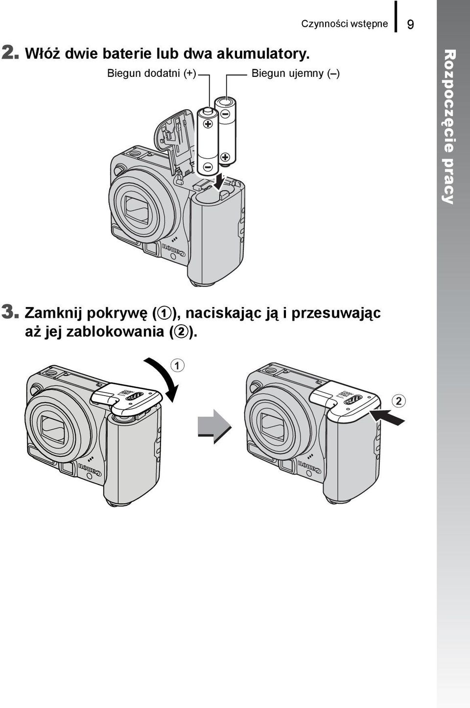 Biegun dodatni (+) Biegun ujemny ( ) Rozpoczęcie