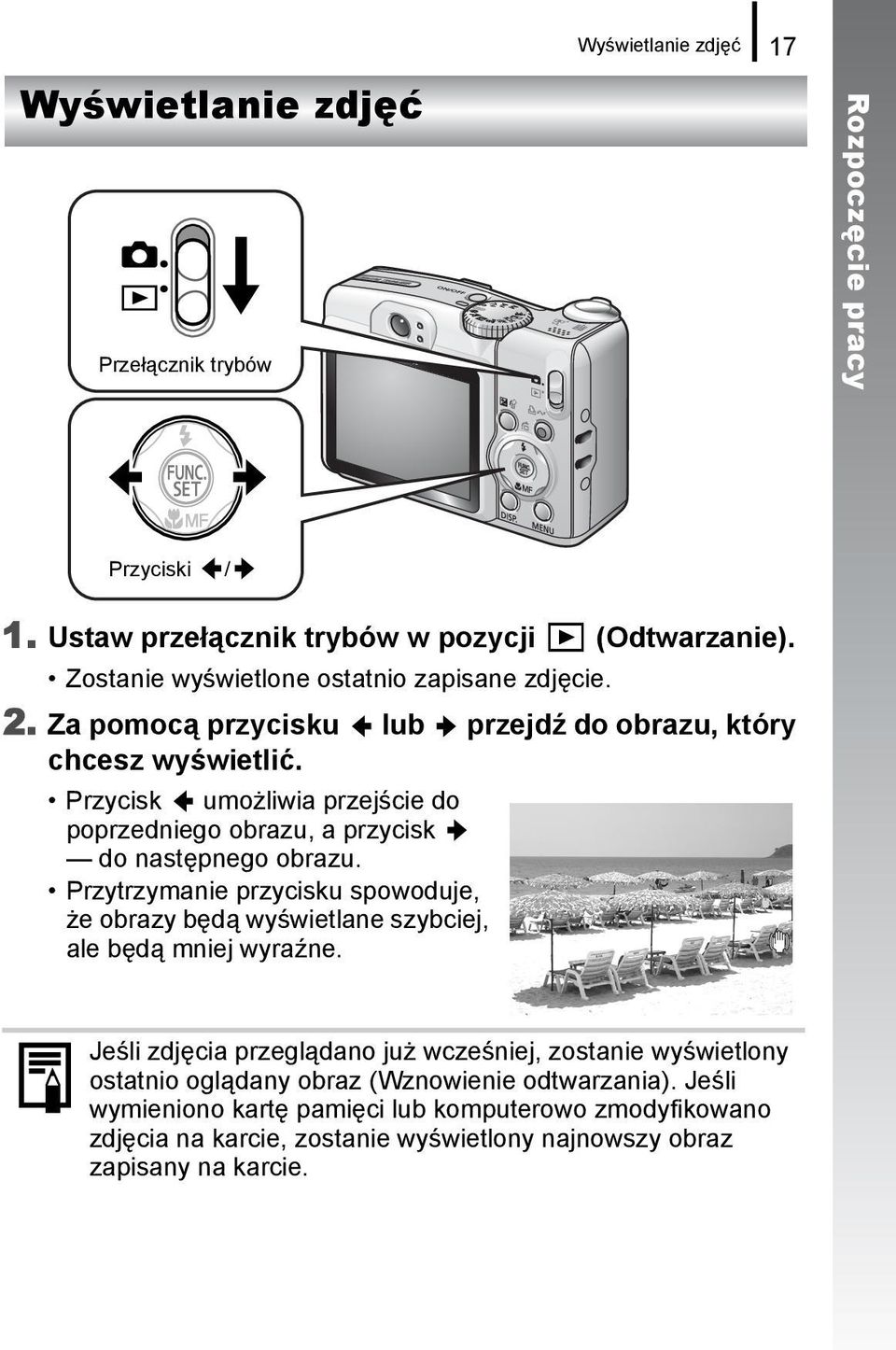 Przycisk umożliwia przejście do poprzedniego obrazu, a przycisk do następnego obrazu.