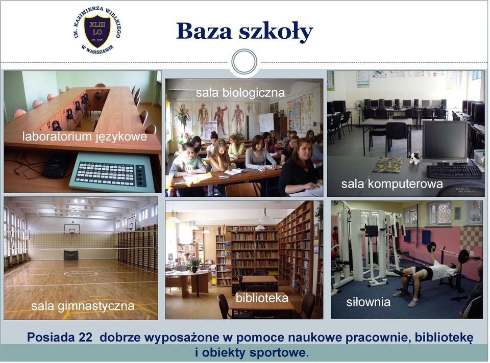 biblioteka siłownia Posiada 22 dobrze wyposażone