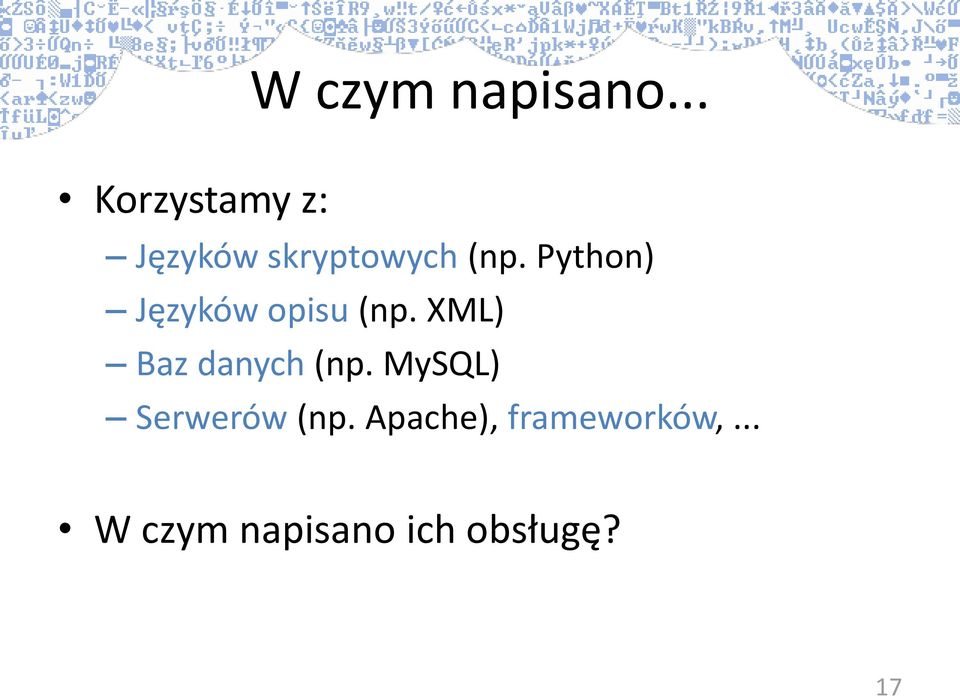 Python) Języków opisu (np.