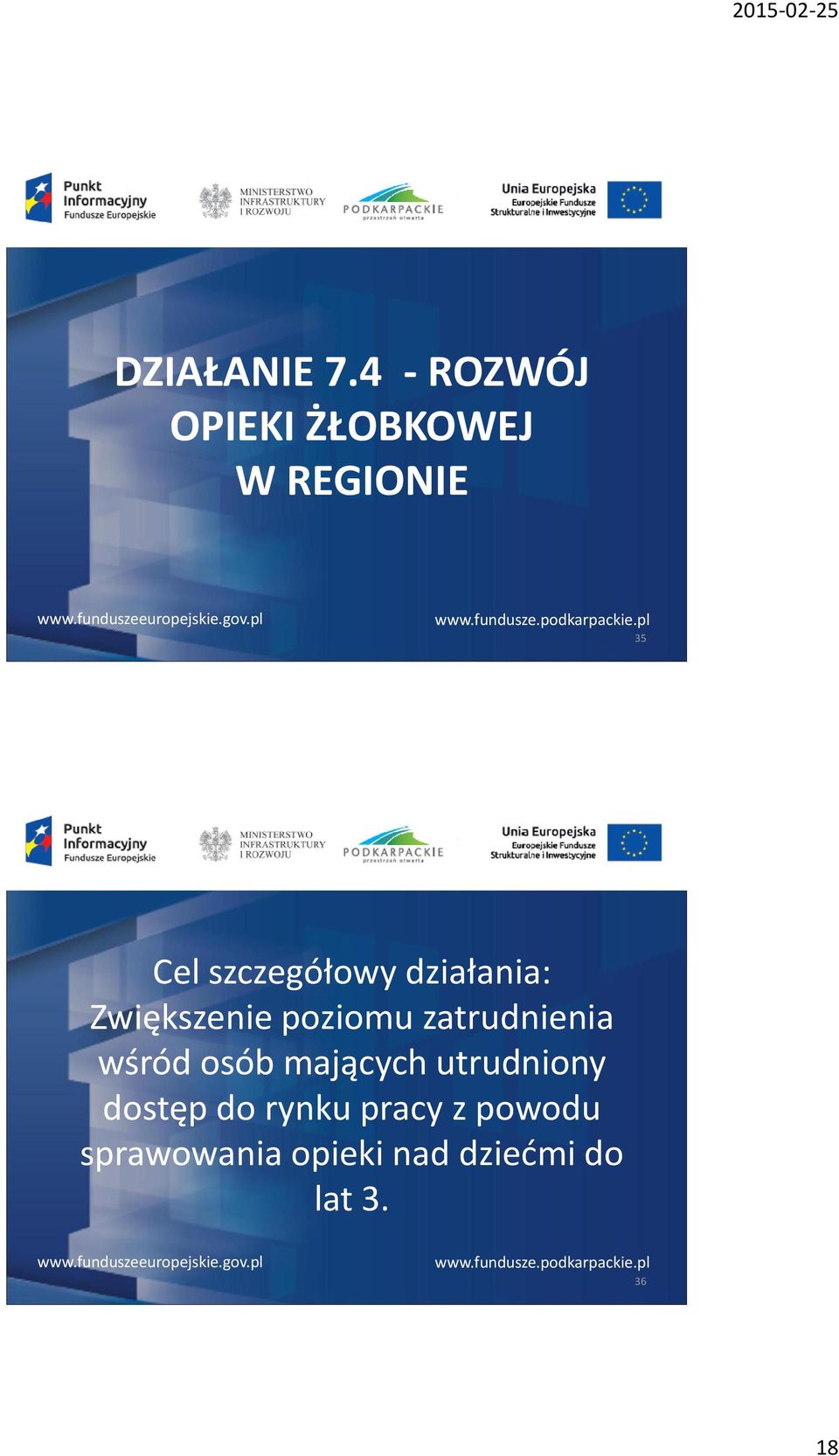 pl 35 Cel szczegółowy działania: Zwiększenie poziomu zatrudnienia wśród osób mających