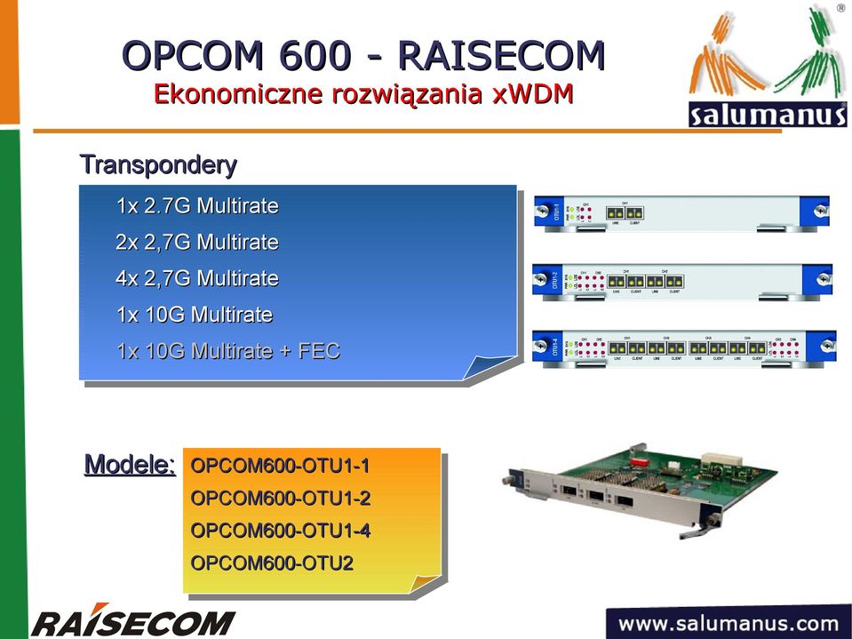 7G Multirate 2x 2,7G Multirate 4x 2,7G Multirate 1x 10G