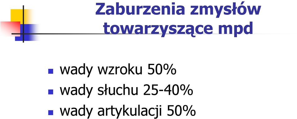 wzroku 50% wady słuchu