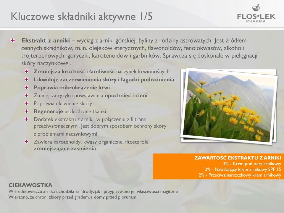 Zmniejsza kruchość i łamliwość naczynek krwionośnych Likwiduje zaczerwienienia skóry i łagodzi podrażnienia Poprawia mikrokrążenie krwi Zmniejsza ryzyko powstawania opuchnięć i cieni Poprawia