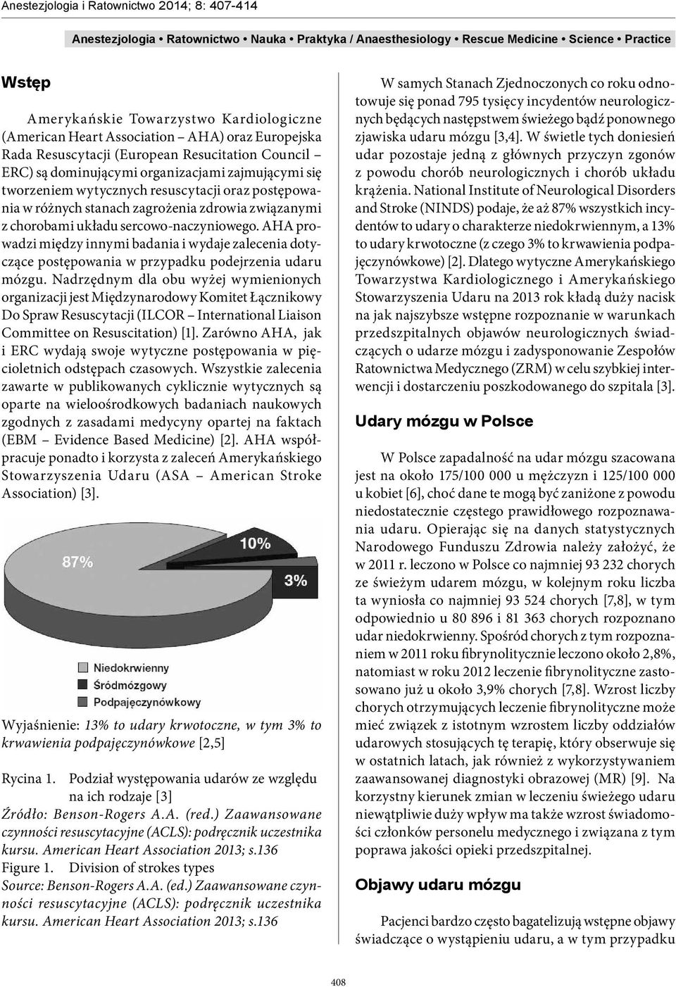 AHA prowadzi między innymi badania i wydaje zalecenia dotyczące postępowania w przypadku podejrzenia udaru mózgu.