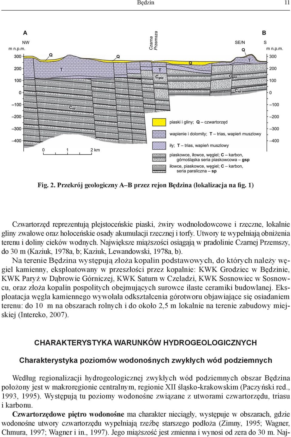 Utwory te wypełniają obniżenia terenu i doliny cieków wodnych. Największe miąższości osiągają w pradolinie Czarnej Przemszy, do 30 m (Kaziuk, 1978a, b; Kaziuk, Lewandowski, 1978a, b).