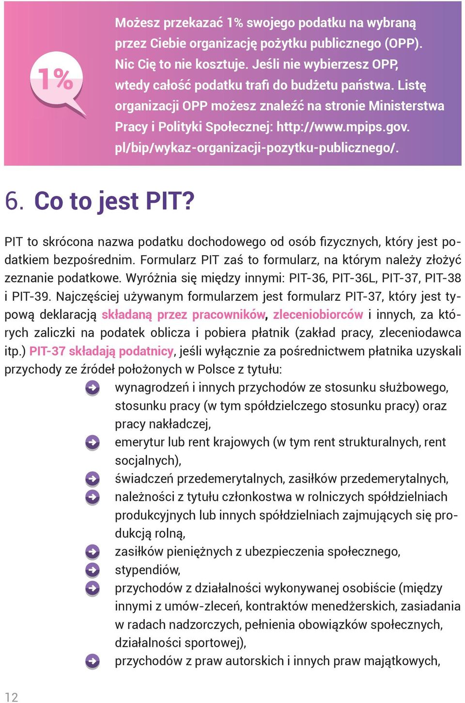 PIT to skrócona nazwa podatku dochodowego od osób fizycznych, który jest podatkiem bezpośrednim. Formularz PIT zaś to formularz, na którym należy złożyć zeznanie podatkowe.