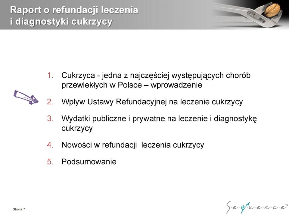 wprowadzenie 2. Wpływ Ustawy Refundacyjnej na leczenie cukrzycy 3.