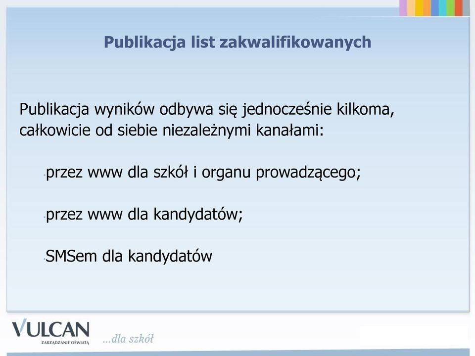 niezależnymi kanałami: przez www dla szkół i organu