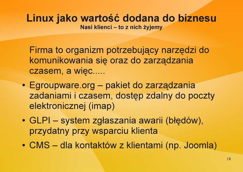 org pakiet do zarządzania zadaniami i czasem, dostęp zdalny do poczty