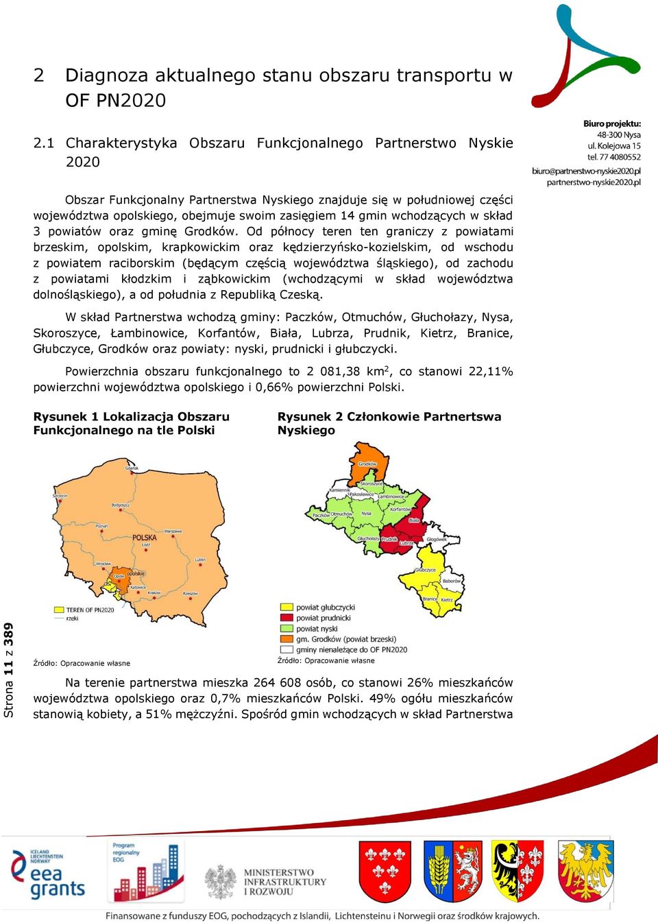 wchodzących w skład 3 powiatów oraz gminę Grodków.