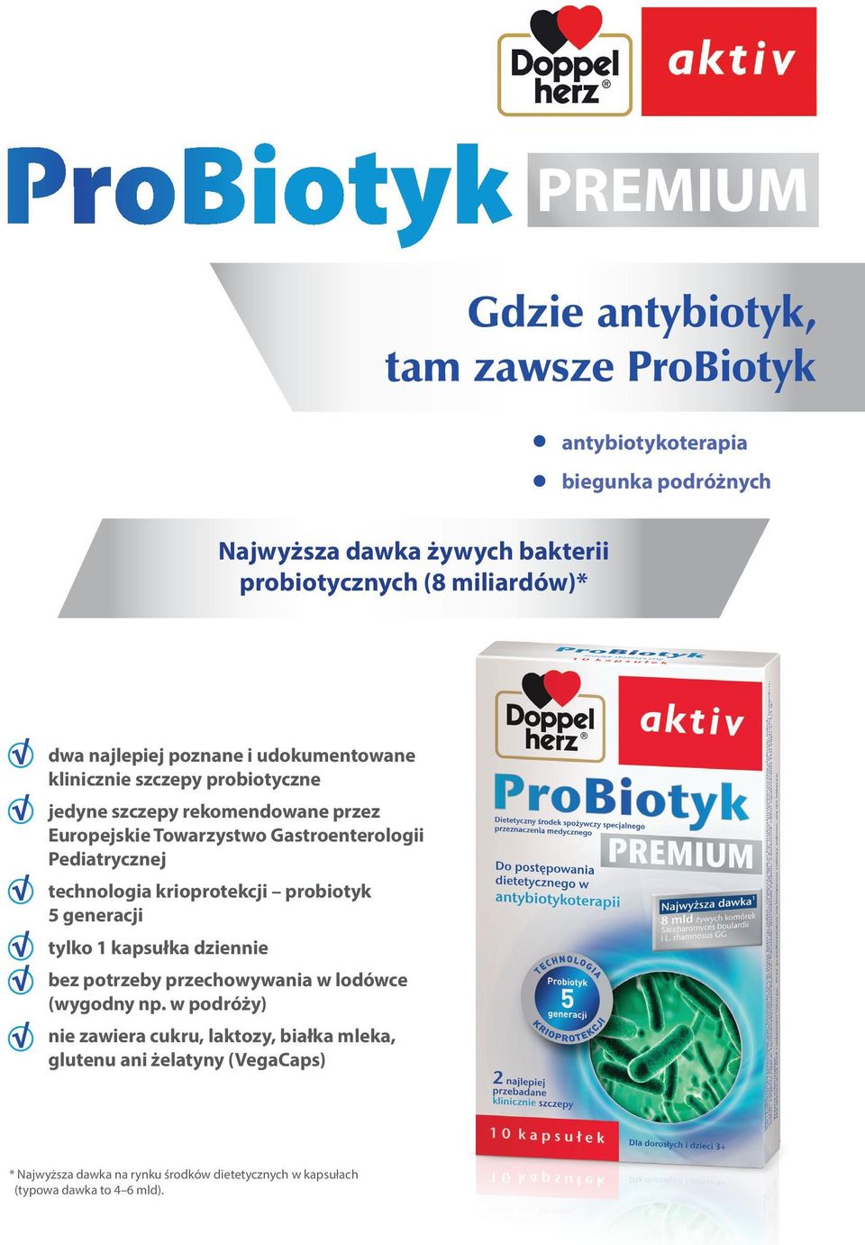 Pediatrycznej technologia krioprotekcji probiotyk 5 generacji tylko 1 kapsułka dziennie bez potrzeby przechowywania w lodówce (wygodny np.