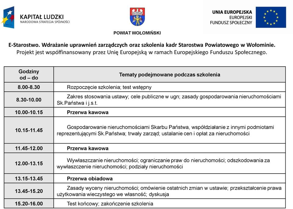 Państwa; trwały zarząd; ustalanie cen i opłat za nieruchomości 11.45-12.00 Przerwa kawowa 12.00-13.