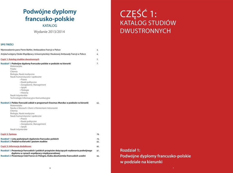 Biologia, Nauki medyczne Nauki humanistyczne Prawo Nauki polityczne Zarządzanie, Management Języki Filologie Historia Nauki inżynierskie Technologie Informacyjno-Komunikacyjne Rozdział 2: