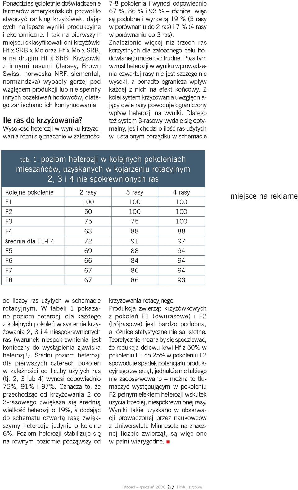 Krzyżówki z innymi rasami (Jersey, Brown Swiss, norweska NRF, siemental, normandzka) wypadły gorzej pod względem produkcji lub nie spełniły innych oczekiwań hodowców, dlatego zaniechano ich