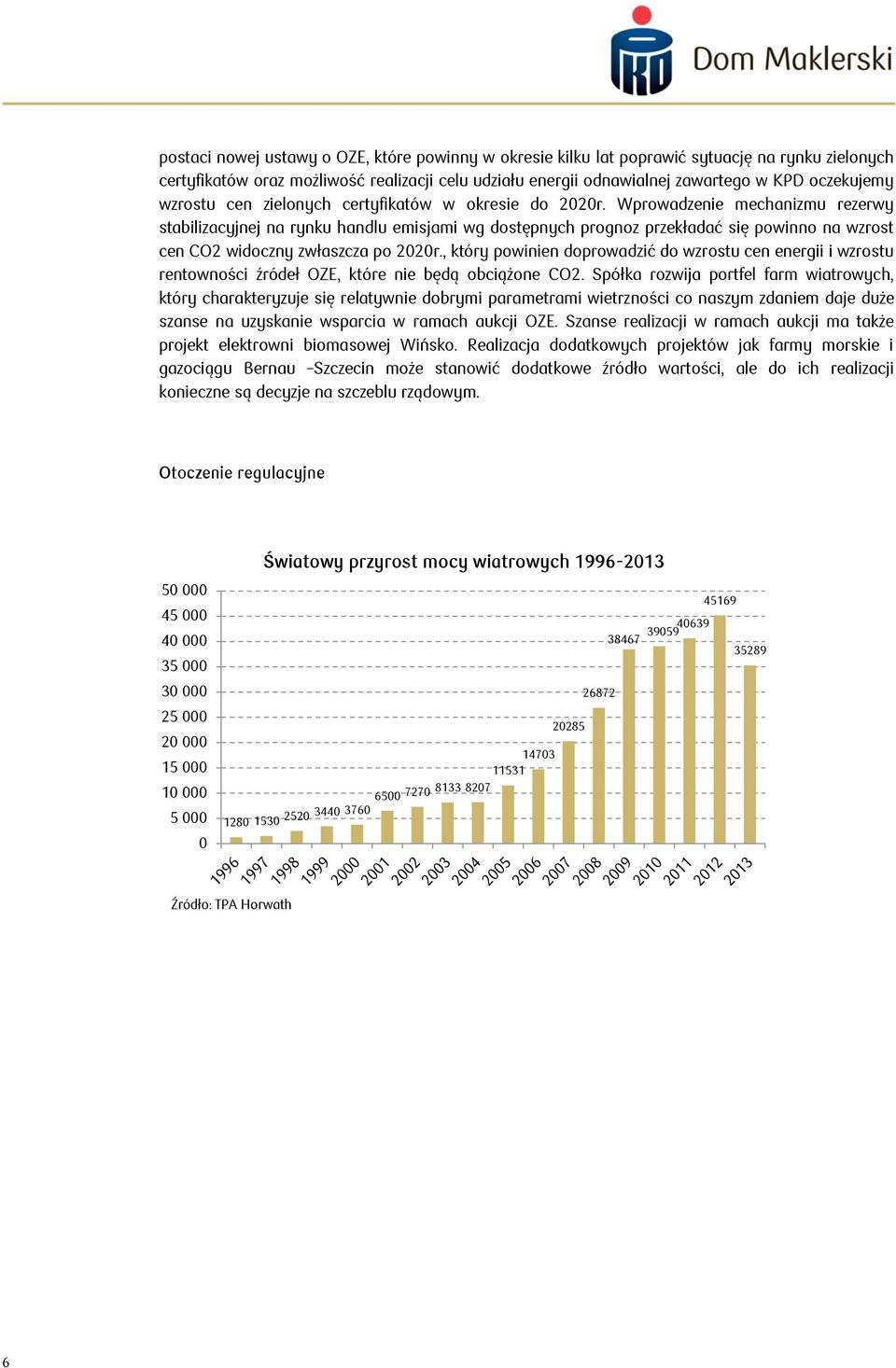 Wprowadzenie mechanizmu rezerwy stabilizacyjnej na rynku handlu emisjami wg dostępnych prognoz przekładać się powinno na wzrost cen CO2 widoczny zwłaszcza po 2020r.