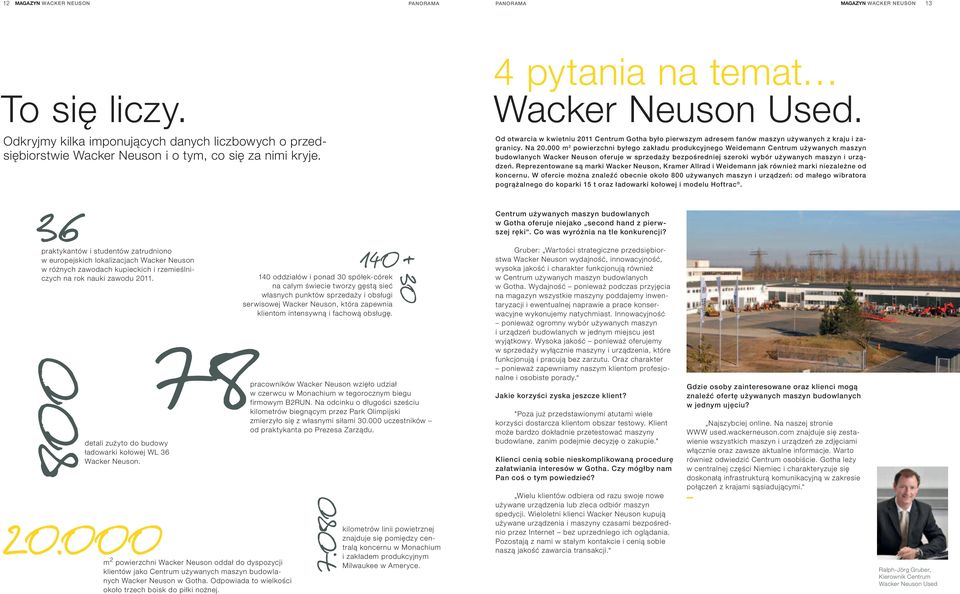 000 m 2 powierzchni byłego zakładu produkcyjnego Weidemann Centrum używanych maszyn budowlanych Wacker Neuson oferuje w sprzedaży bezpośredniej szeroki wybór używanych maszyn i urządzeń.