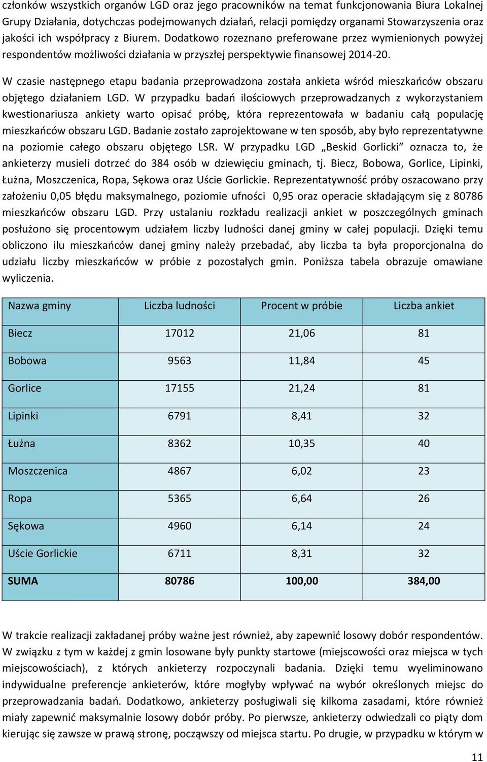 W czasie następnego etapu badania przeprowadzona została ankieta wśród mieszkańców obszaru objętego działaniem LGD.